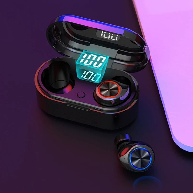 

TW80 Wireless Digital Display Private Mode In-Ear Tws Sports Bluetooth Headset 5.0 Black Technology