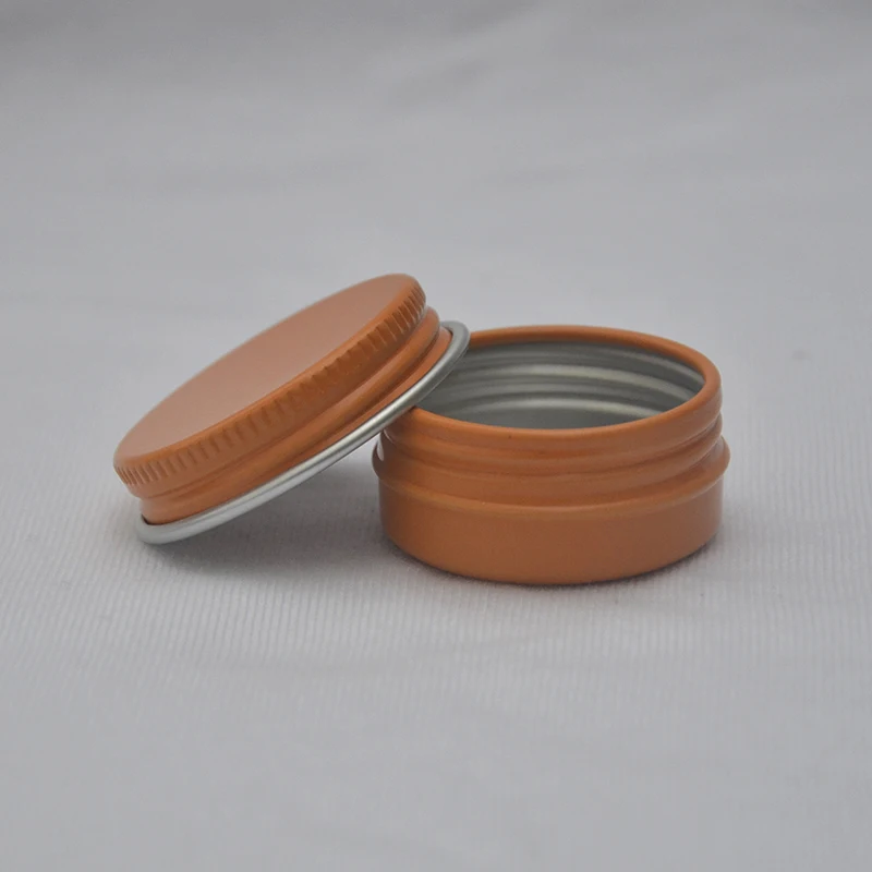 

100pcs 10g/15g empty orange aluminum container screw lid 10cc for skin care cream solid perfumes refillable cosmetic jar