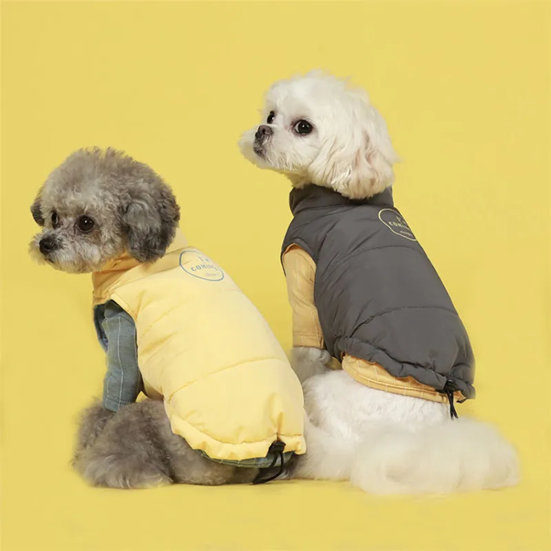 Симпатичный зимний жилет для собаки пуховик Теплый хлопковый собачий маленьких