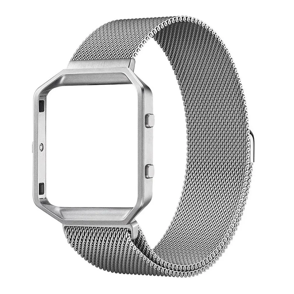 Сетчатый Браслет с металлической рамкой для часов Fitbit Blaze браслет из нержавеющей