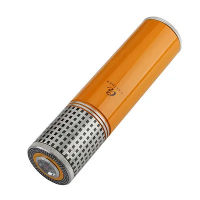 COHIBA Путешествия сигары трубки гаджеты Желтый Черный Серебряный алюминиевый сплав портативный кувшин мини Humidor W/увлажнитель гигрометр - Цвет: yellow