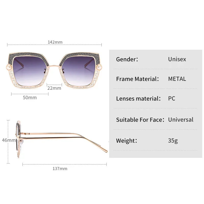 2020 в ретро-стиле Туфли украшенные жемчугом полые солнечные очки для женщин от