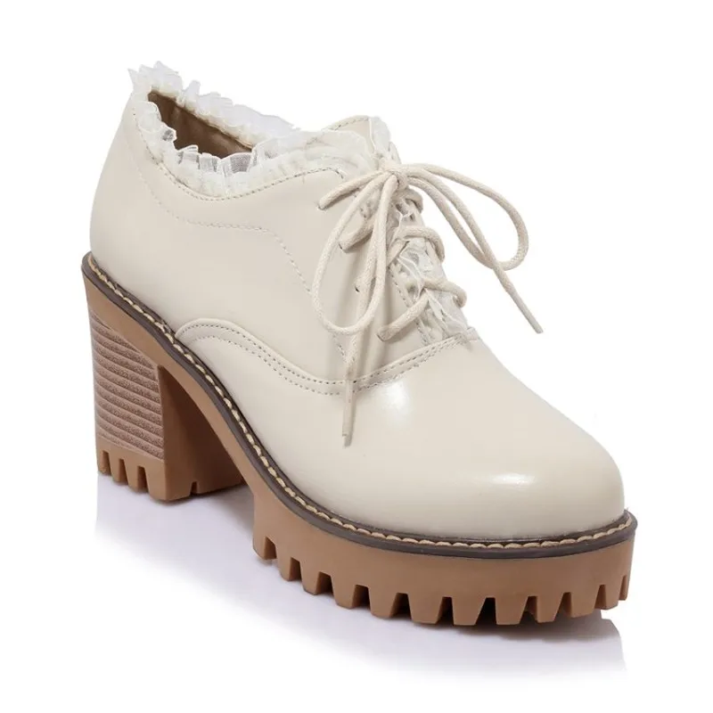 Женские туфли лодочки из искусственной кожи на высоком каблуке с круглым носком