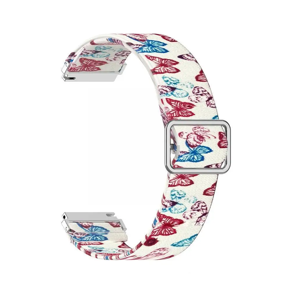 Adjustable Watch Strap For Galaxy Watch Huawei Watch Xiaomi Watch Replacement Elastic Moto Lg Strap Printed Woven Wristband B5C1