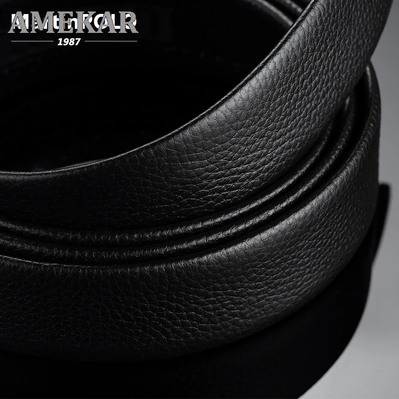 

Brand Genuine Leather Automatic Buckle Top Layer Cowhide Belt Pure Men 's Business Pants Belt H-Shaped Buckle Belt