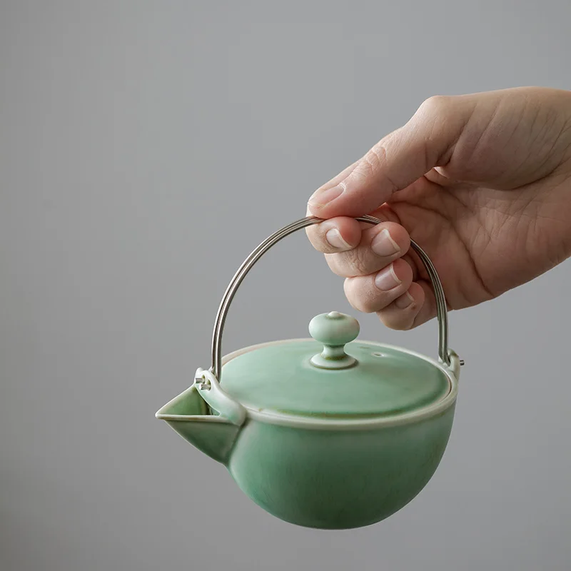 

LUWU зеленый керамический чайник для заварки чайники Китайский Чайник Посуда для напитков 170 мл