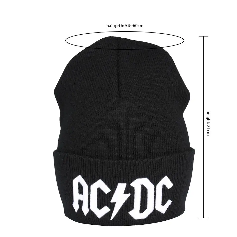 ACDC зимняя шапка с манжетами и буквенным принтом вязаные женские шапки-бини