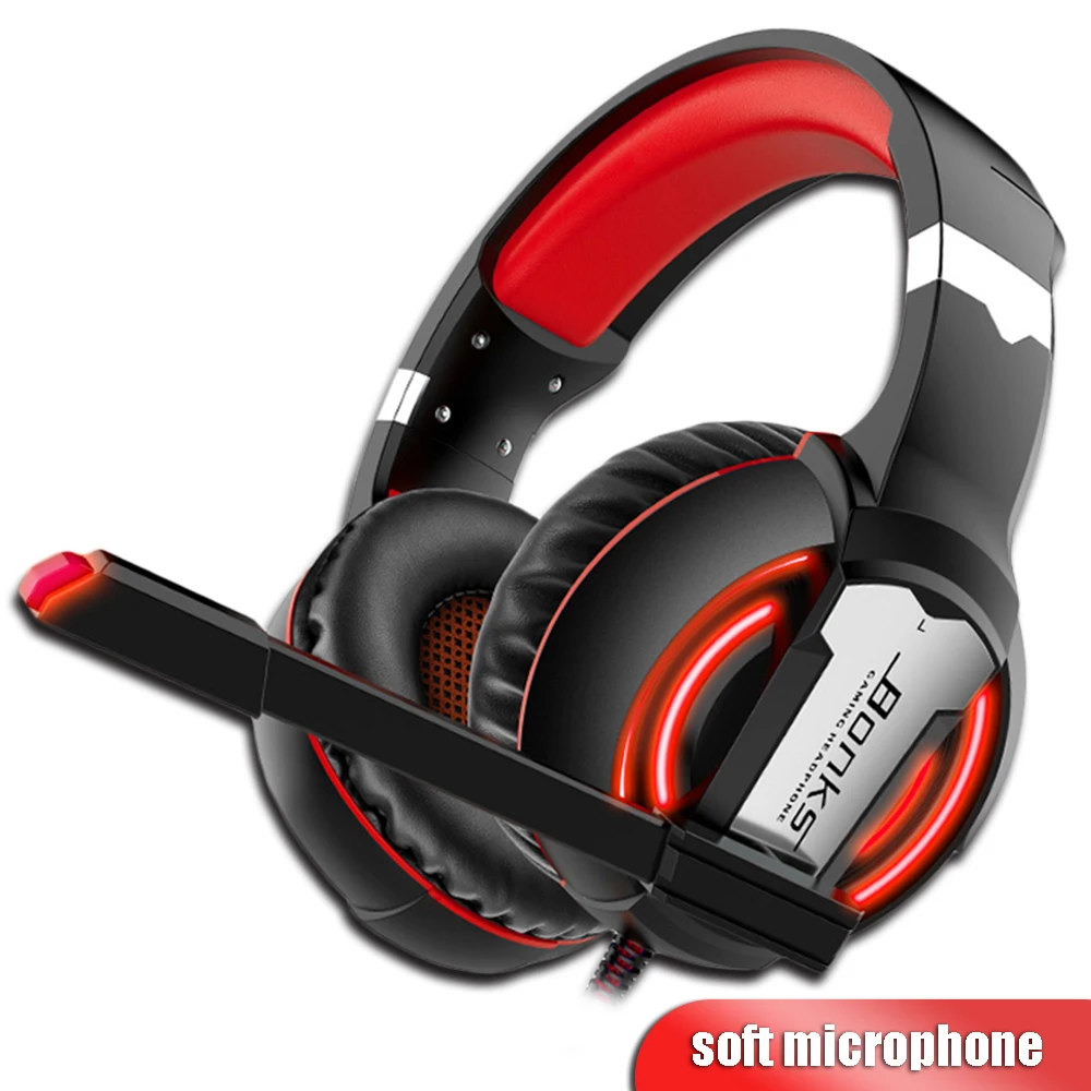 

Игровые наушники с мягким микрофоном, игровые наушники с насыщенными басами, большие накладные наушники, гарнитура для ПК, PS4, компьютера, иг...