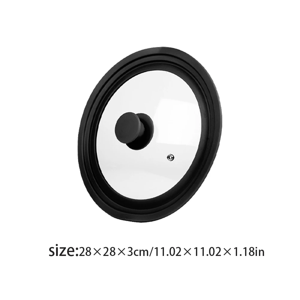 

Universal Lid For Pots Pans Skillets - Safe Tempered Glass With Heat Resistant Silicone Rim Fits 9.5" 10" 11" Diameter Cookware