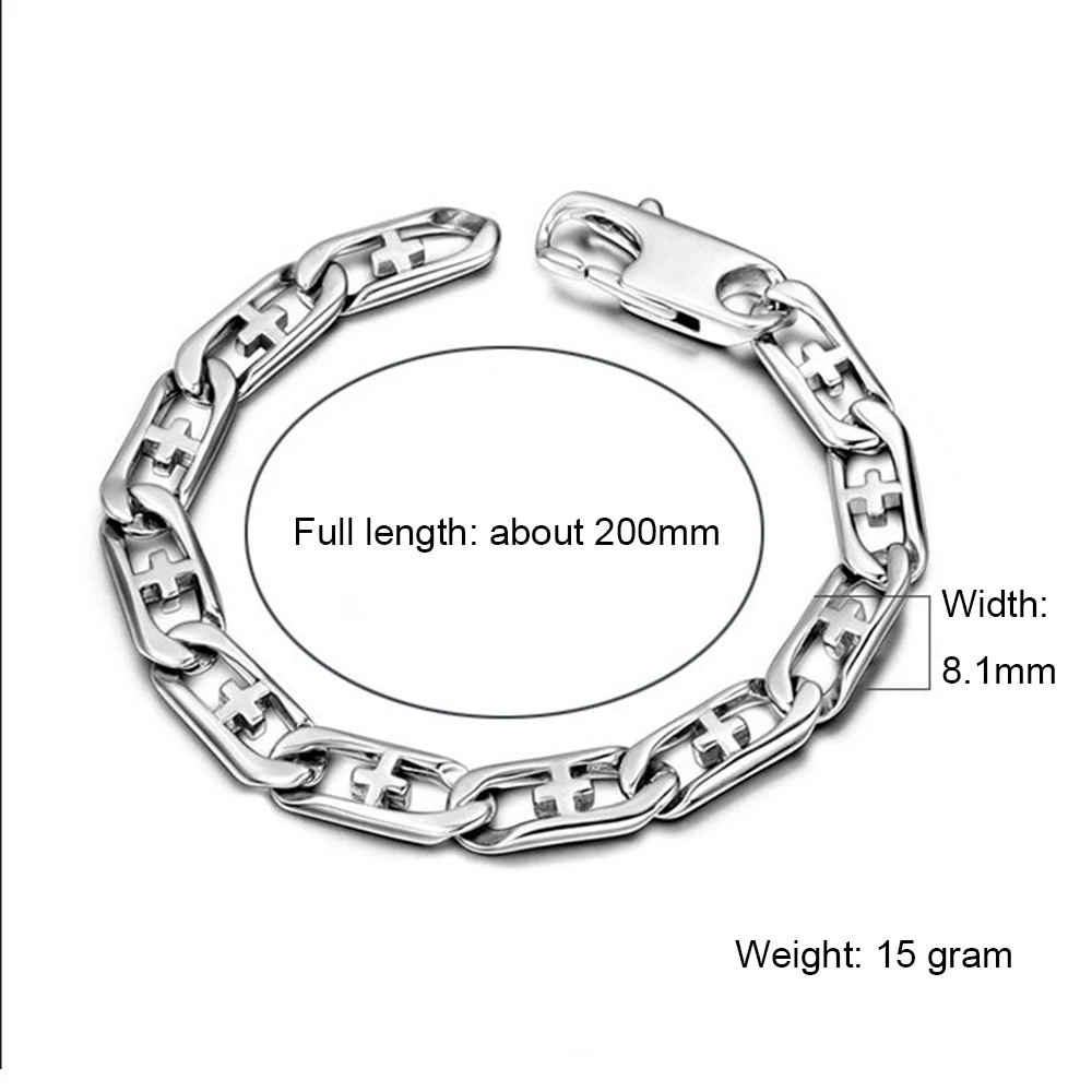 Браслет из нержавеющей стали с вырезами ширина 8 1 мм Длина дюймов мужские и