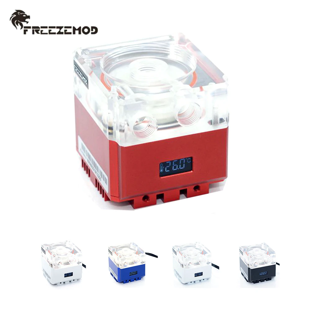 FREEZEMOD разноцветная проекция с термометром 800L/H AURA металлическая крышка диапазон 4M