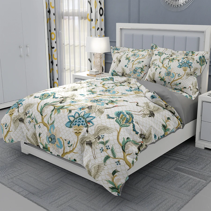 

Simple Bedding Set With Pillowcase White Grid Sea Beach Duvet Cover Sets Bed Linen Single Double Queen King Size Bedclothes