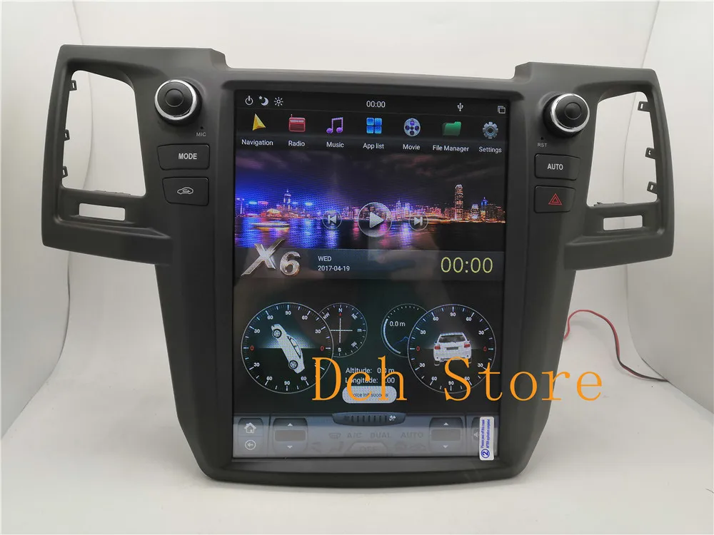 12,1 дюймов вертикальный tesla стиль Android 8,1 автомобильный dvd-плеер gps навигация авто для Toyota Fortuner hilux 2008- Радио Стерео ips