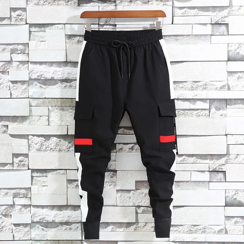 Idopy мужские уличные шаровары эластичный пояс шнурок лоскутные манжеты Карго