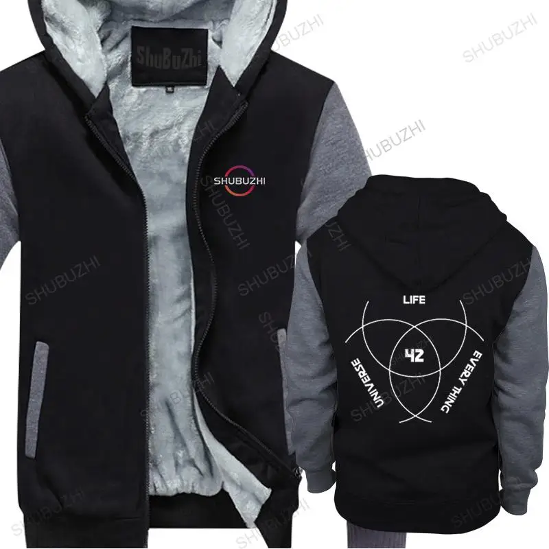

hot sale winter cotton hooded sweatshirt vintage autumn hoody life universe & everything men's fashion fleece hoodie jacket