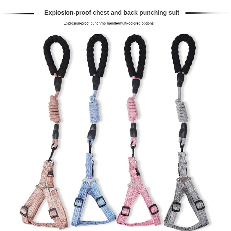

Dog Harness and Leash Set Pet Travel Walking Out Collar Adjustable Tightness Pet Dog Supplies Comfortable Wearable Pet Collar