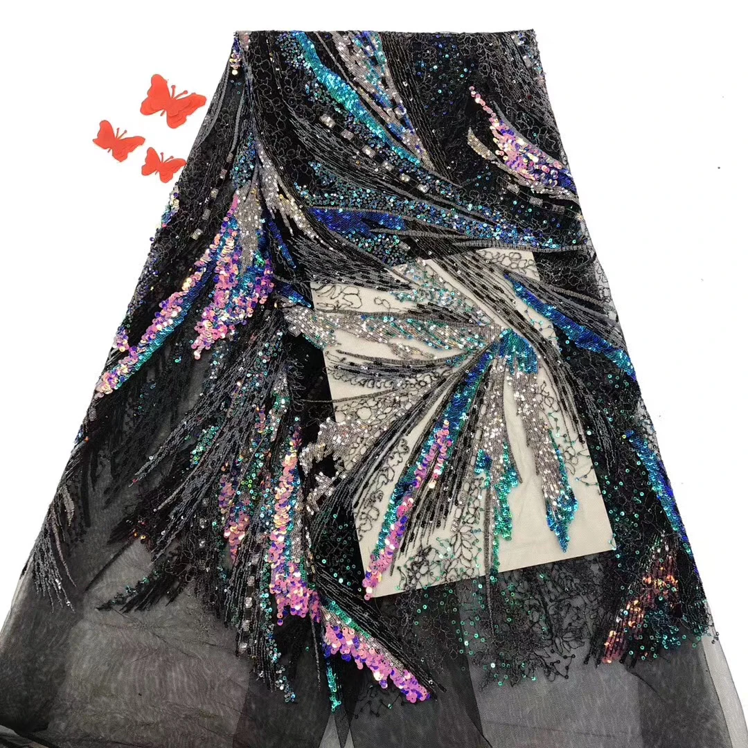 Африканская кружевная блестящая ткань 2020 Высококачественная Тюлевая подходит