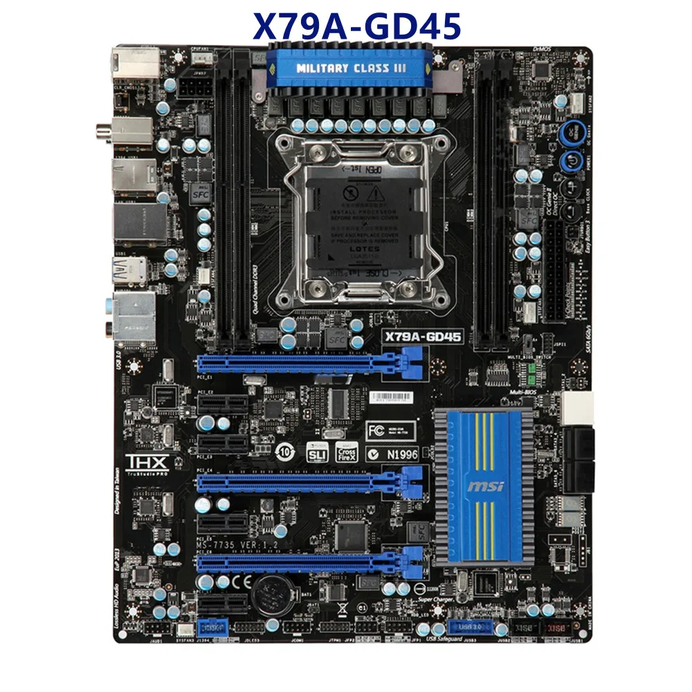 Материнская плата MSI X79A-GD45 LGA 2011 DDR3 ram 64GB Поддержка Xeon E5-2697V2 USB 3 0 PCI-E X16 Intel X79A |