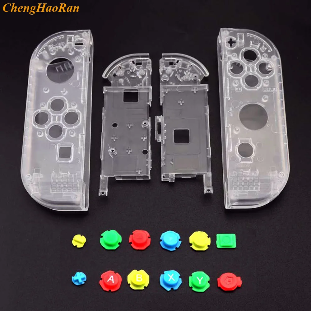

1set Clear Plastic L R Housing Shell Hard Case Cover with ABXY Buttons For Nintend Switch NS NX Joy-Con Controller For Joy Con