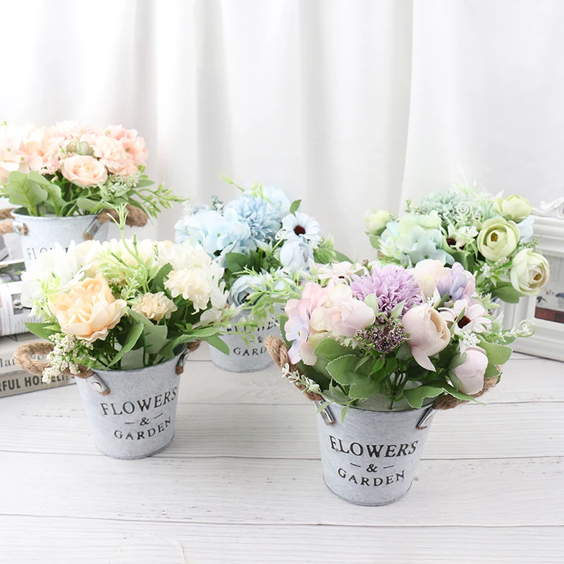 Artificial Flower Set(Flower+Vase) Plants Potted Wedding Home Party Decoration | Дом и сад