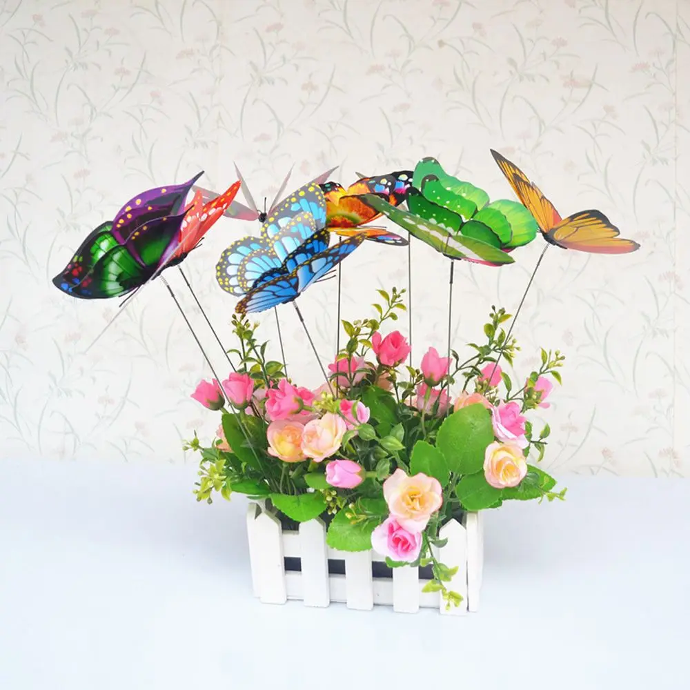 10 шт./лот искусственные украшения для сада в виде бабочек искусственный декор