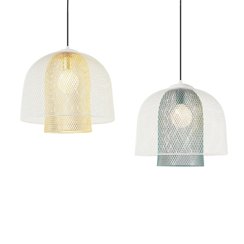 Подвесной светильник в скандинавском стиле с железной сеткой современный