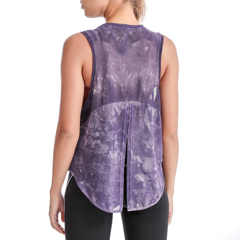 Женский спортивный жилет свободная тонкая сетчатая рубашка для йоги и бега