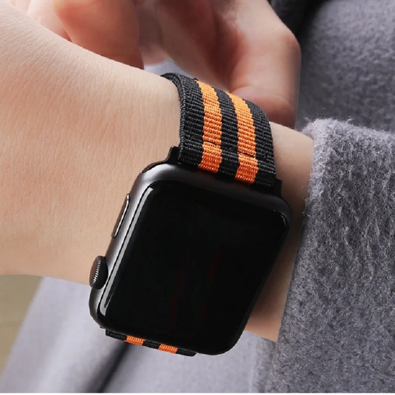 Наручных часов Apple Watch версии 5/4/3/2/1 спортивный кожаный браслет нейлоновый ремешок