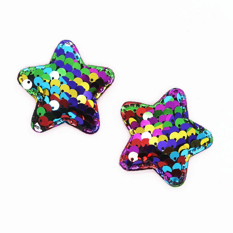 11 шт. двухсторонние патчи с блестками и аппликацией в виде звезды для заколок
