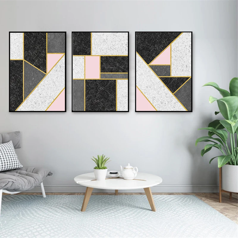 Скандинавский абстрактный геометрический декор для дома искусство стен