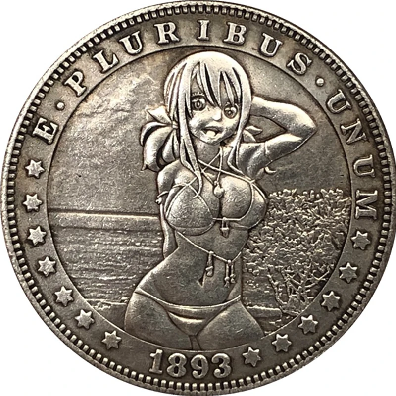 Милая девушка Америка Хобо никелевый креативный сувенир покрытие антикварная