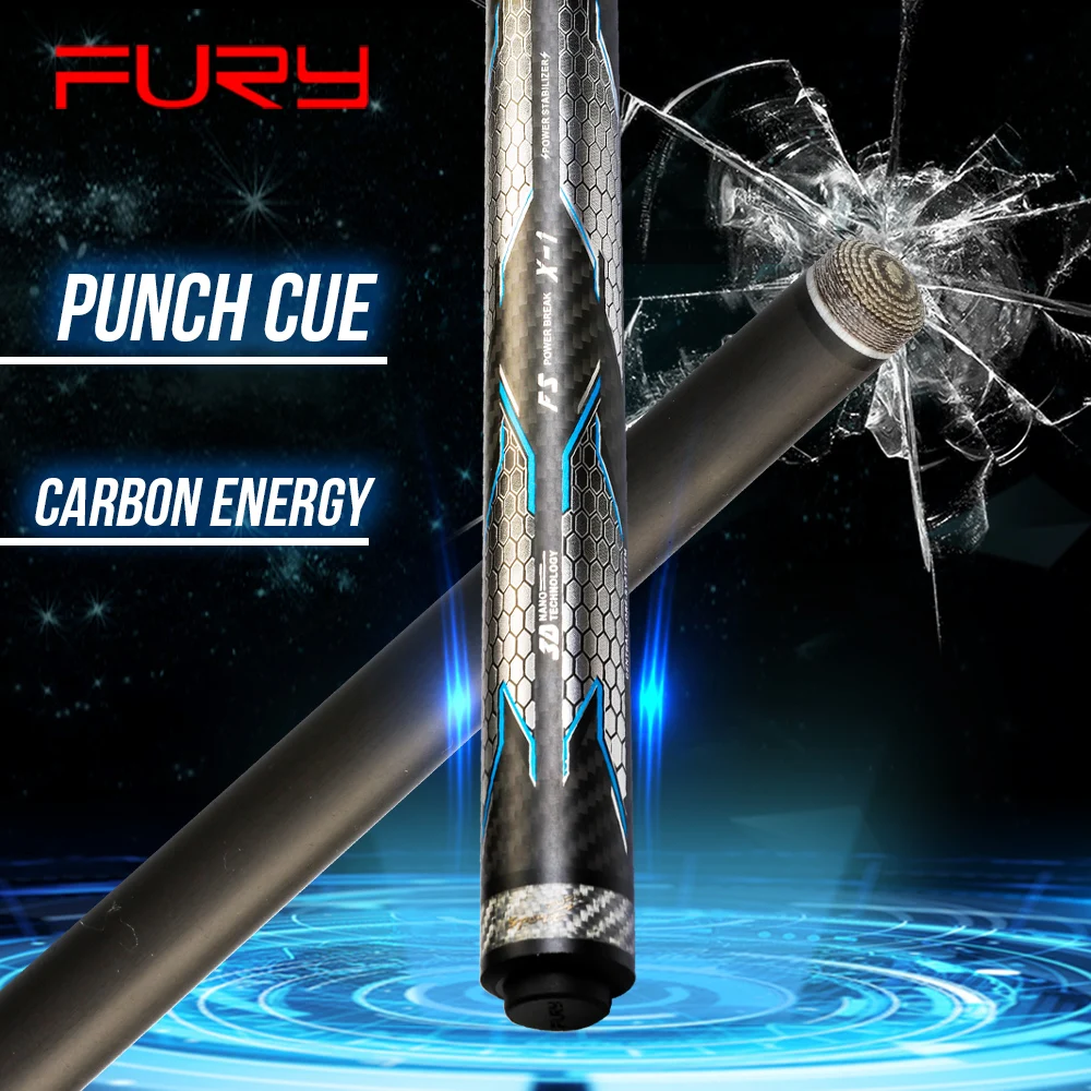 

FURY FS-CPX-N/P Tecnologia Break Cue Billiard Punch Cue Hell Fire Tip 13mm Tip Carbon Fiber Shaft Billar Handmade for Athlete