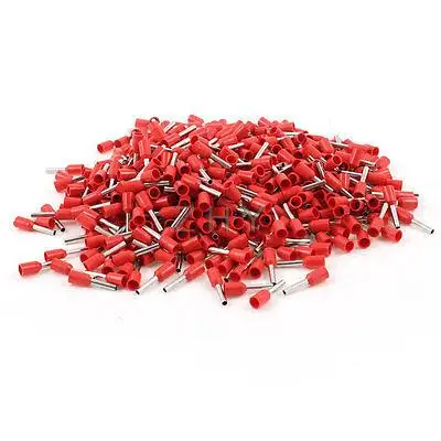 1000 шт Красные рукава из ПВХ изолированные трубчатые клеммы для 18 AWG | Обустройство