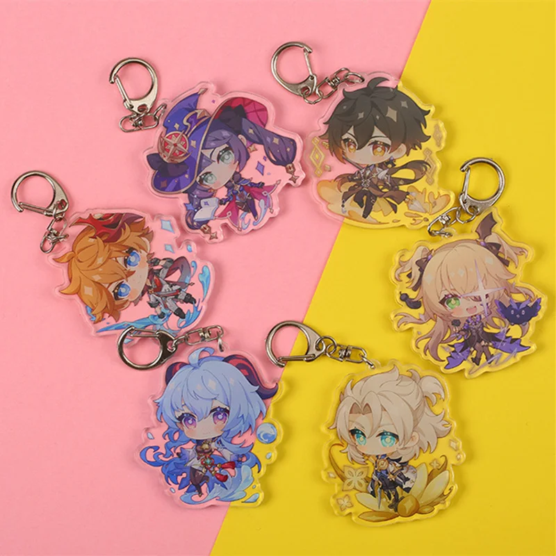 

Genshin Impact Cosplay Key Chains Two-sided Keychain Acrylic Pendant Keyring