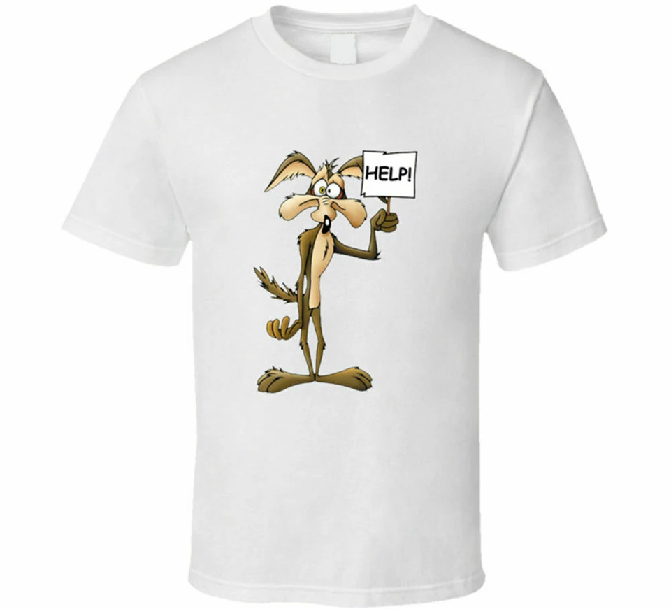 Wile E Coyote Help The Looney Tunes Show Merrie Melodies белая футболка S 3Xl Специальная с принтом на