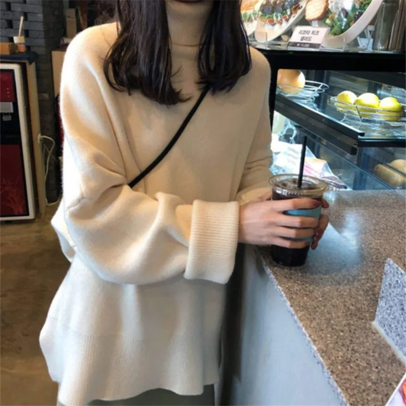 

New Women Sweater Pullover Female Knitting Overszie Sweaters Long Sleeve Girls Loose Elegant Knitted Thick Outerwear New