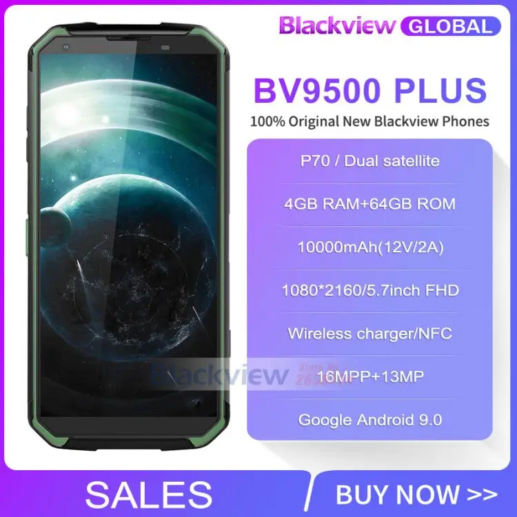Blackview BV9500 Plus Helio P70 Восьмиядерный мобильный телефон 10000 мАч 5," FHD экран 4 Гб+ 64 ГБ Android 9,0 IP68 водонепроницаемый смартфон