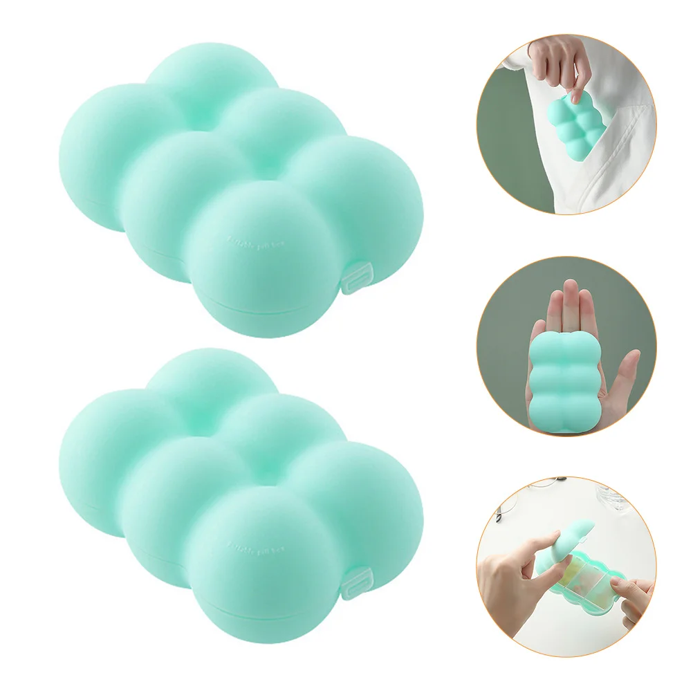 

2pcs Household Pill Organizer Frosted Pill Storage Boxes Medicine Containers