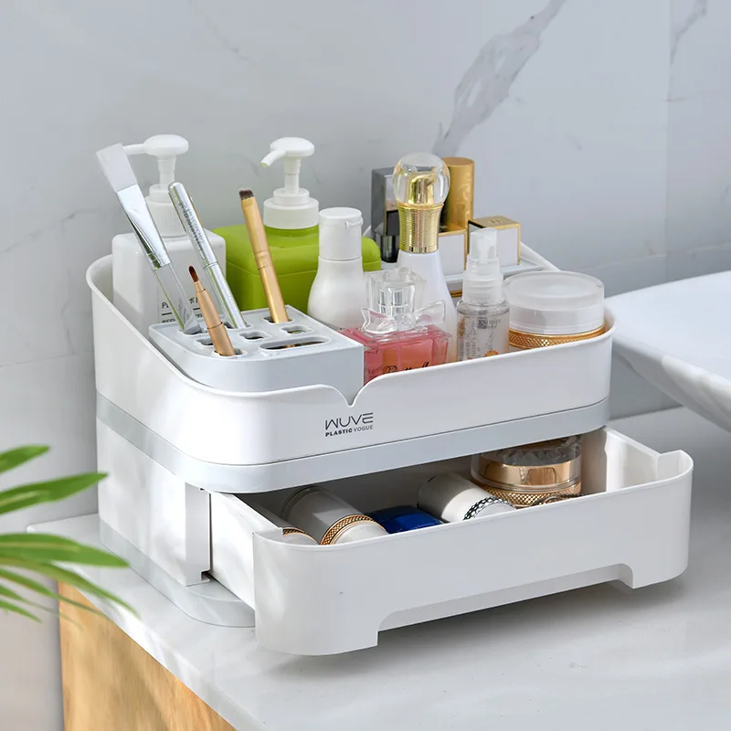 

Makeup Drawers Organizer Box Plastic Makeup Storage Box Container Nail Casket Holder Desktop Sundry Storage Case