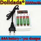 Новинка, перезаряжаемая батарея Dolidada AAA 1,5 в 8800 мАч, батарея для игрусветильник льника с дистанционным управлением, батарея + 1 шт. 4-элементное зарядное устройство