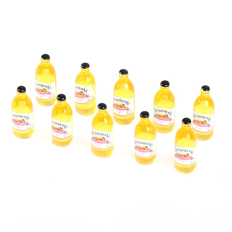 

10pcs 1/12 Scale Cute Mini Coke Miniature Dollhouse Beverage Bottle Wink Soda Drink Pretend Play Food Toys Kitchen Accessories
