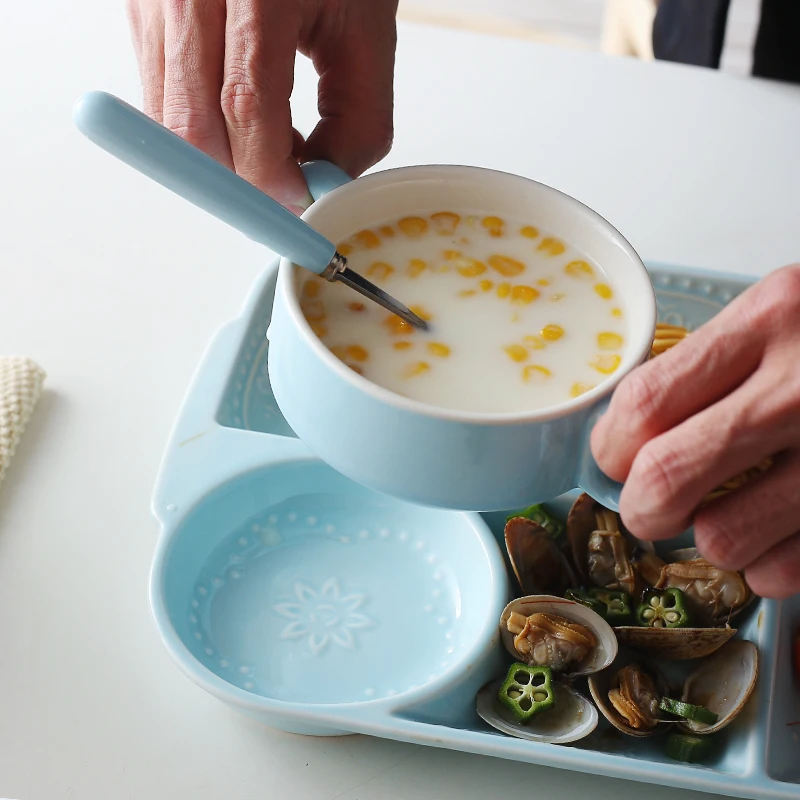 Креативная керамическая тарелка в японском стиле набор тарелок для завтрака