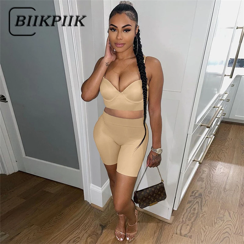 

Повседневная одежда для отдыха BIIKPIIK, комплект из двух предметов, женское модное нижнее белье с камнями и шортами, костюм, базовая подходящая...