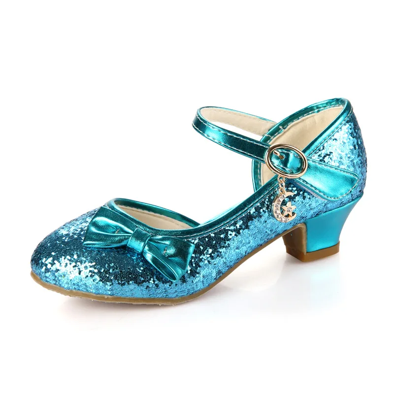 

Children Princess Sandals Kids Girls Wedding Shoes High Heels Dress Shoes Bowtie Gold Shoes For Girls party shoe kids gift