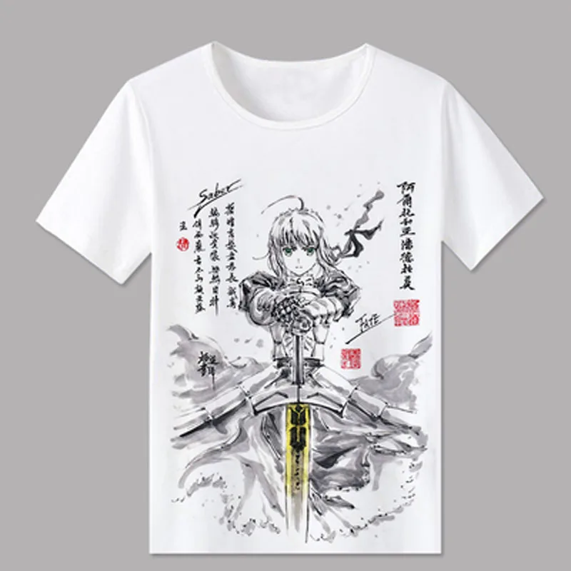 

Футболка мужская забавная с коротким рукавом, Аниме Топ с принтом судьбы, большого заказа, fgo