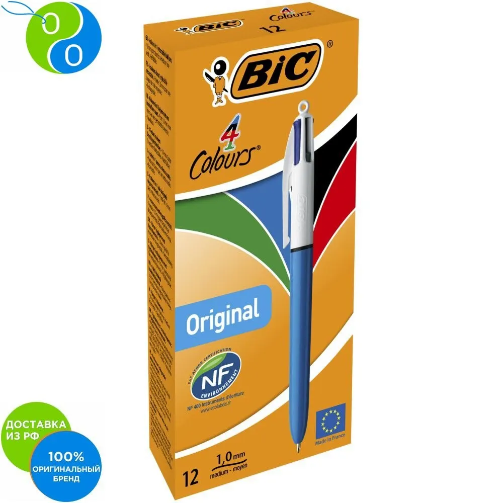 Ручка шариковая BIC 4 Colours Original Коробка 12 штук (цвета в одной ручке: синий черный