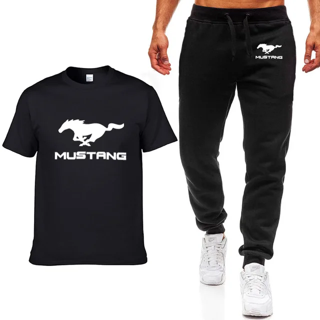 Модные летние мужские футболки Mustang с логотипом автомобиля в стиле хип-хоп