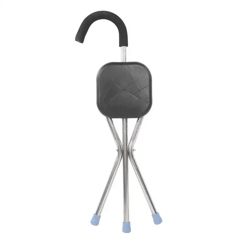 구매 다기능 목발 접이식 의자 휴대용 노인 목발 의자 3 다리 지원 지상 100kg 하중 베어링 3 색 옵션