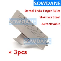 3pcs autoclavable dental lab measurement endo finger ruler rulers stainless steel oral care teeth whitening lab material tool