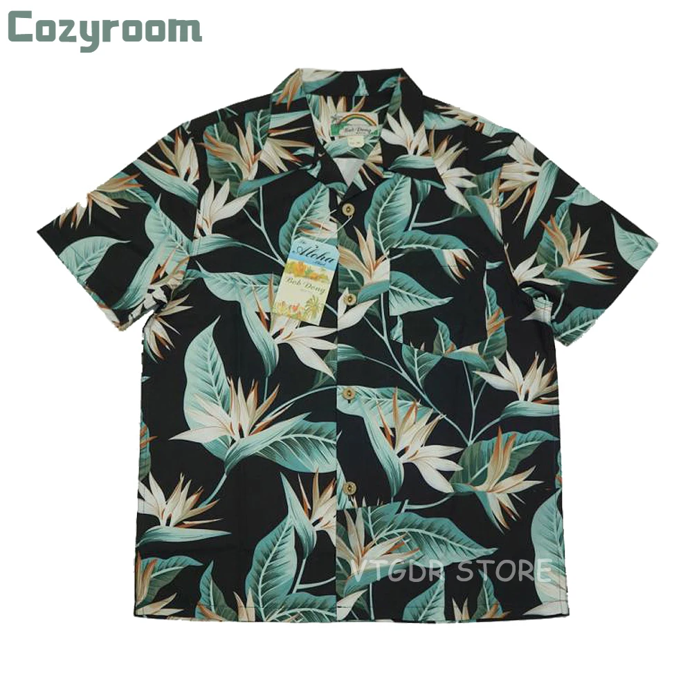 

Летние Гавайские рубашки Cozyroom Strelitzia reginae Aiton с принтом для мужчин Aloha